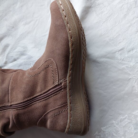 Naturalizer Women’s Boots Suede Leather  Wedge Zip Brown Size 8 - Picture 5 of 10